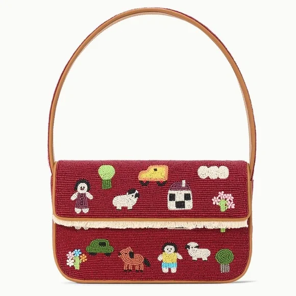 NWT STAUD Tommy Beaded Bag, Town Folk - Picture 1 of 4